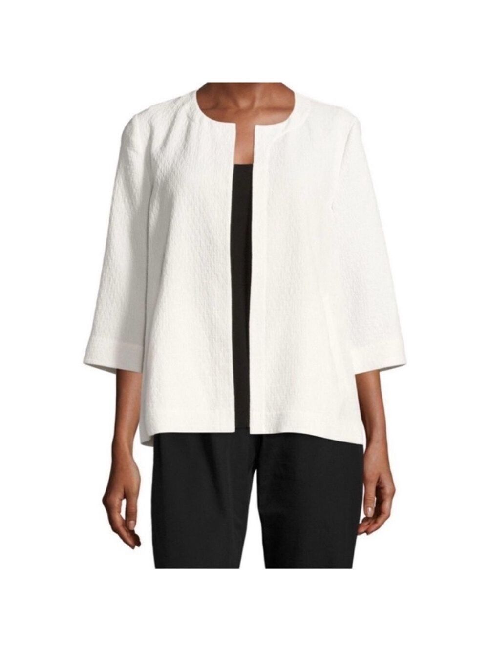 Eileen Fisher Double-Weave Crinkled Jacket Size Medium